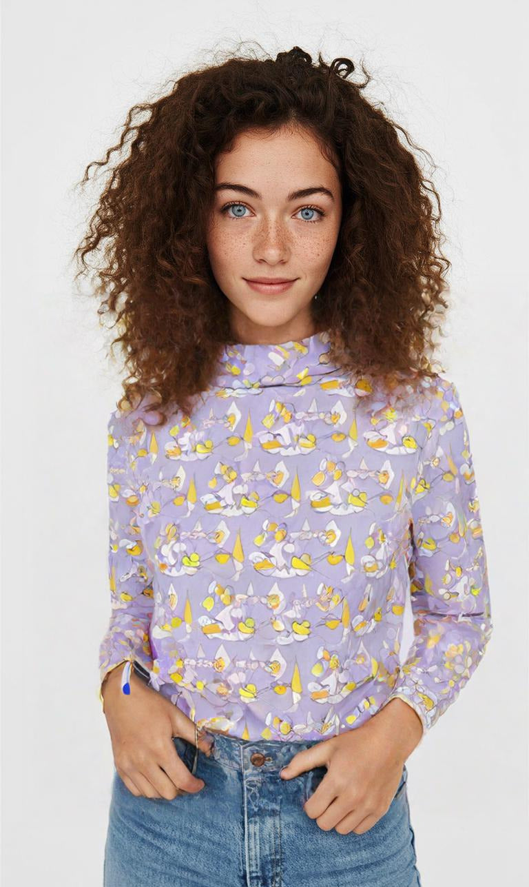 Lavender Cotton Abstract Hoodie