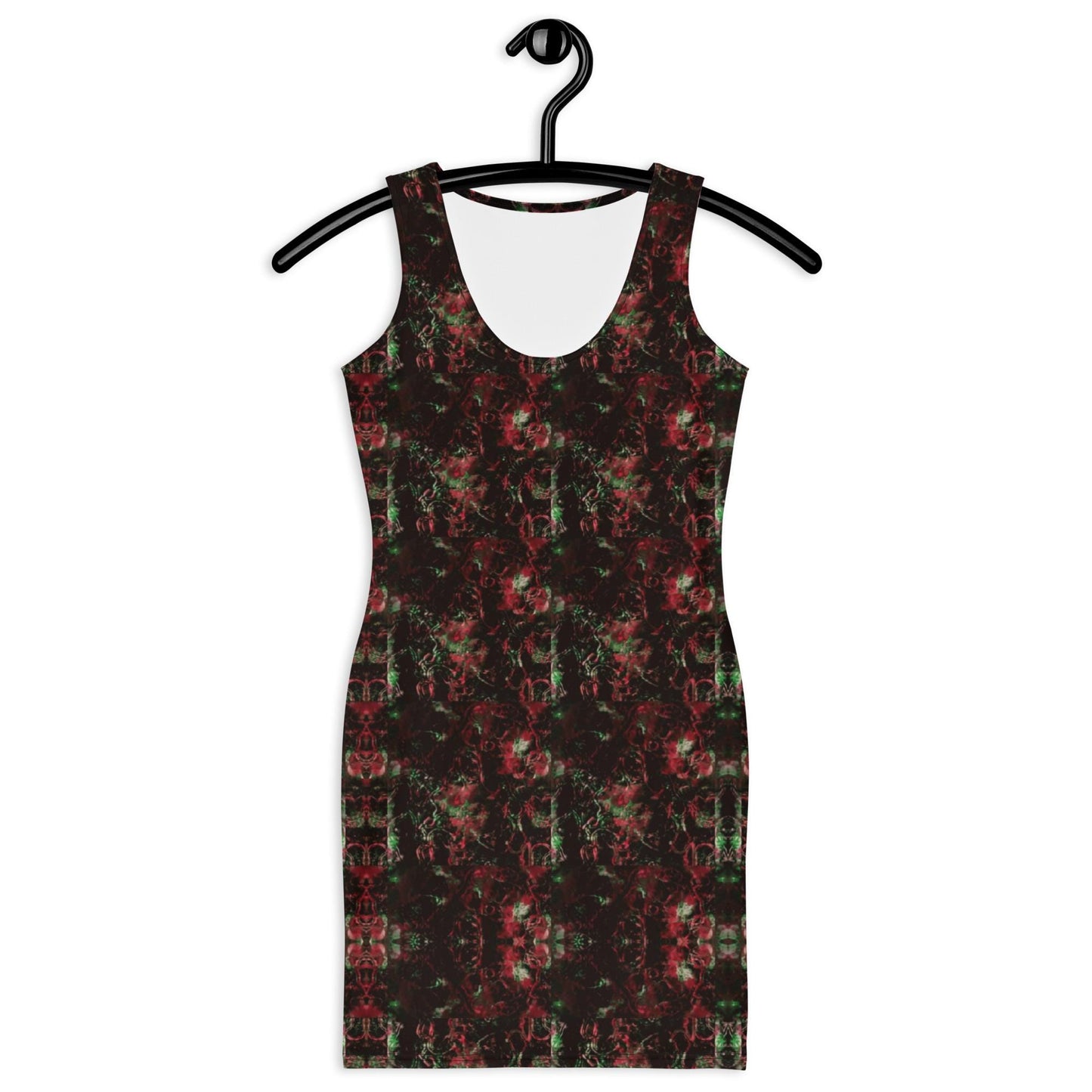 Abstract Floral Bodycon Dress: Sleeveless Summer Evening Style
