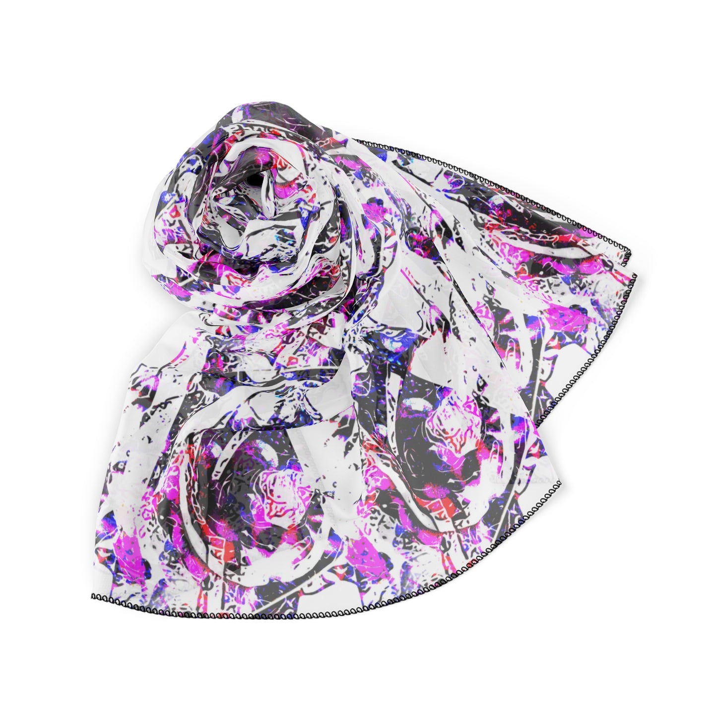 Bohemian Patterned Poly Scarf, Lightweight Fashion Accessory for Women, Versatile Wrap for Everyday, Gifts, Travel, Boho Style