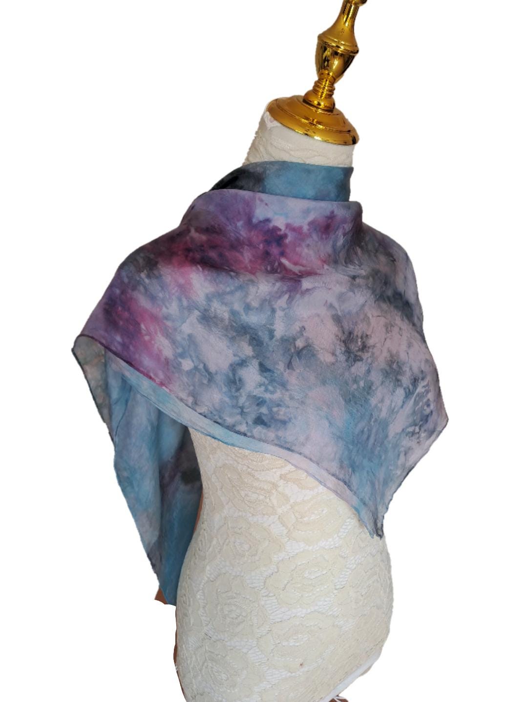 Watercolor Silk Scarf: Elegant Square Accessory- for holidays