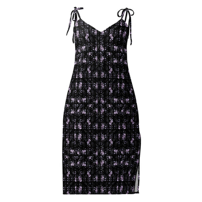 Black Floral Chiffon Midi Dress – womens gift & Holiday Outfit