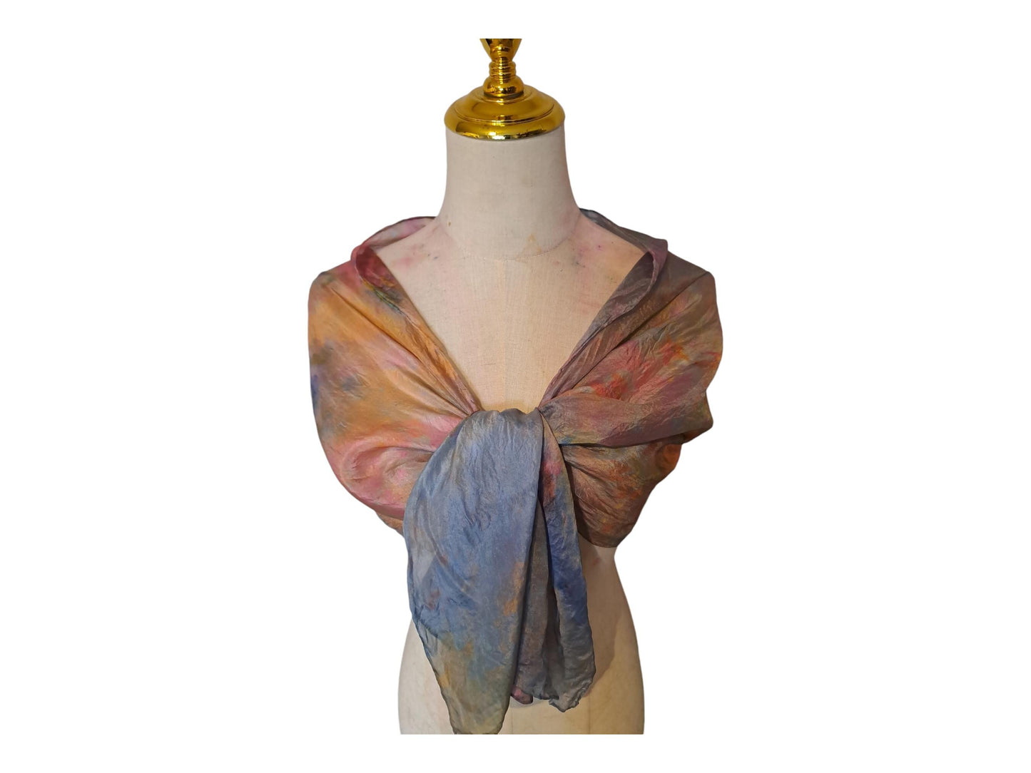 Multicoloured Bronze and Gold Shawl: Earthy Tones Soft Scarf
