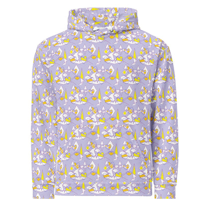 Lavender Cotton Abstract Hoodie