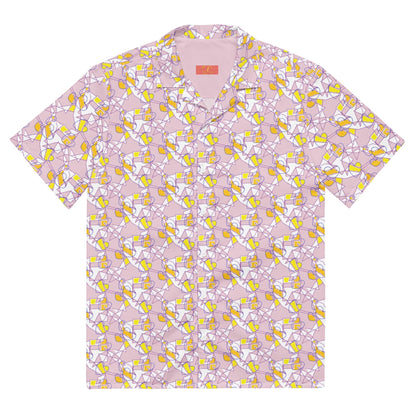 Vintage Pink Floral Button-Up Blouse: Retro Spring Shirt