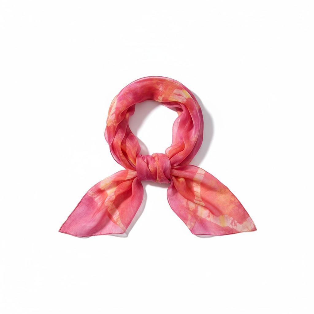 Orange Swirl Silk Scarf: Hand-Dyed Batik Boho Wrap