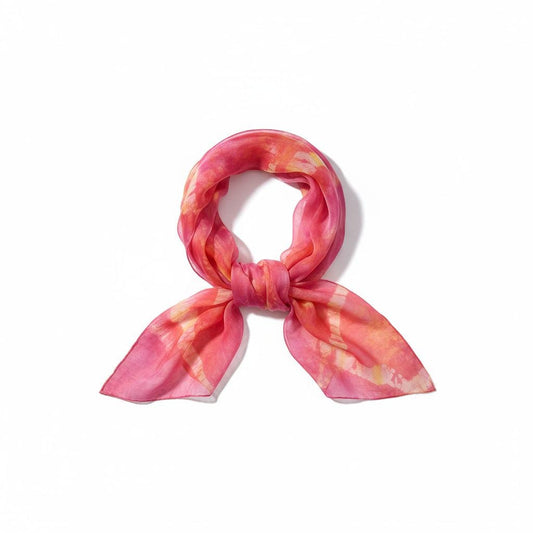 Orange Swirl Silk Scarf: Hand-Dyed Batik Boho Wrap