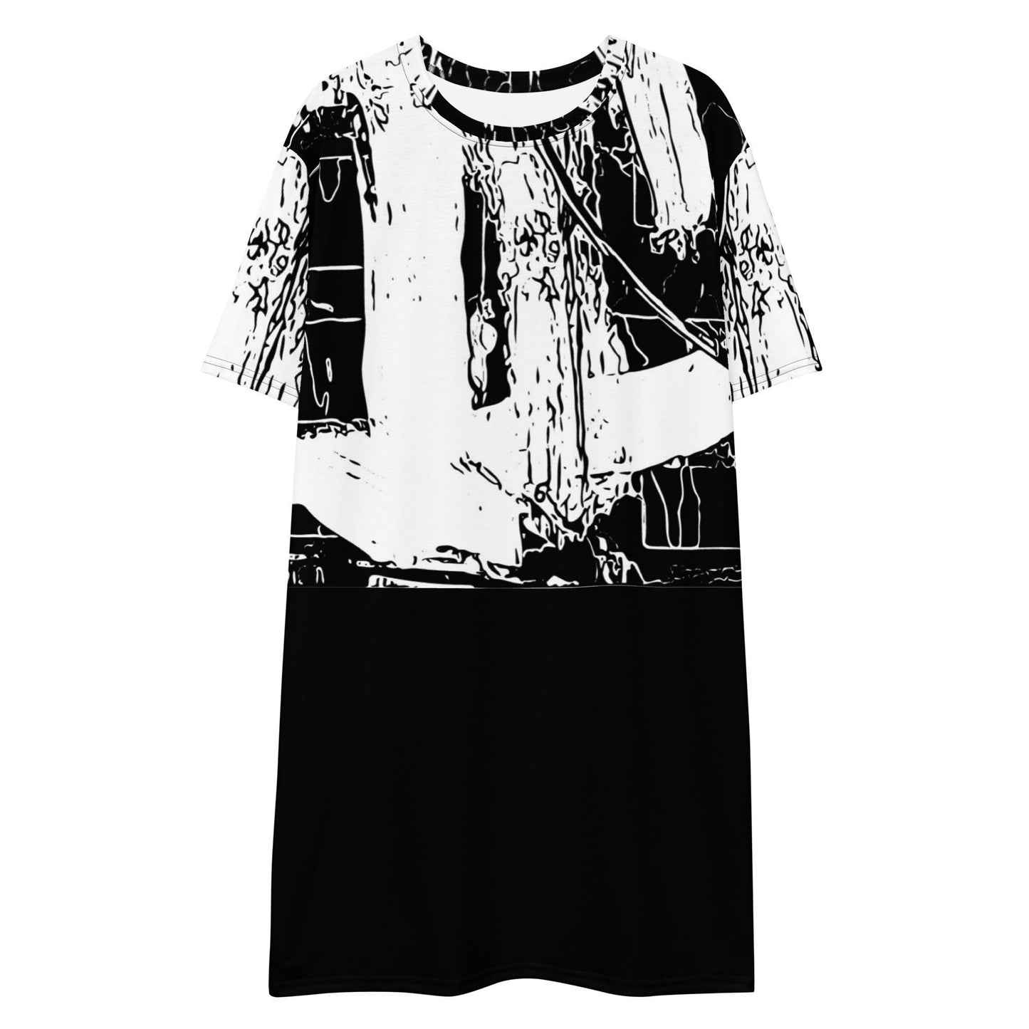 Abstract Print T-Shirt Dress: Eco-Friendly Recycled Polyester