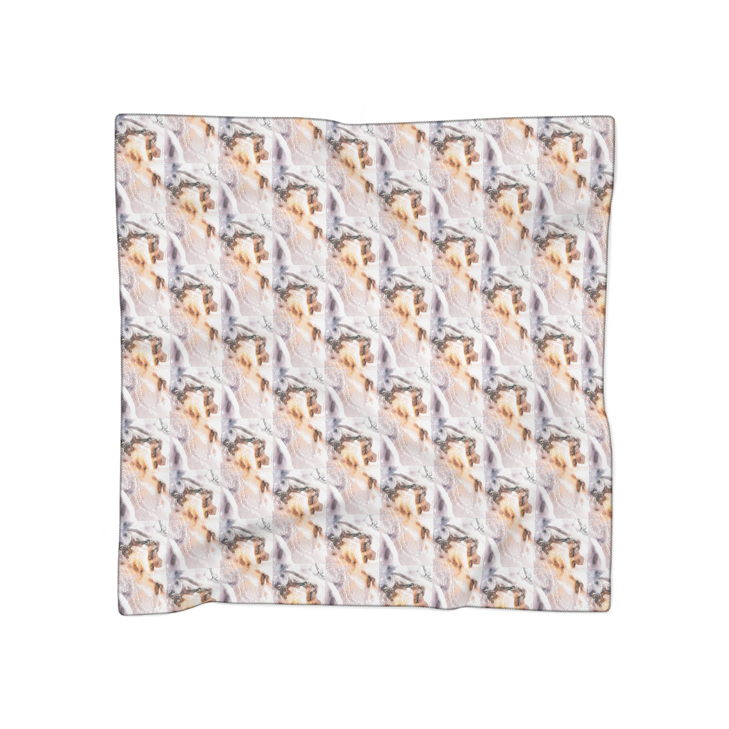 Marble Veil Poly Scarf — Lightweight Abstract Patterned Fashion Scarf