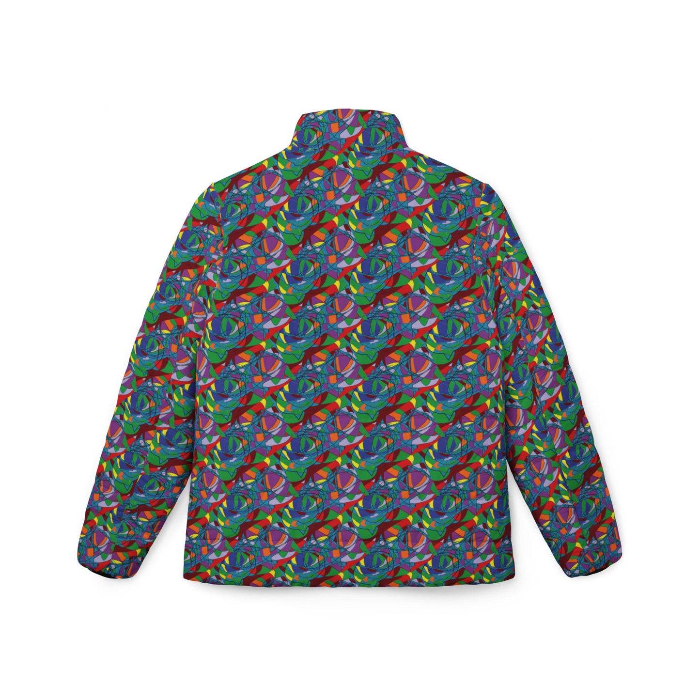 Colourful Abstract Mosaic Womens Puffer Jacket | All-Over Print