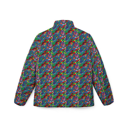 Colourful Abstract Mosaic Womens Puffer Jacket | All-Over Print