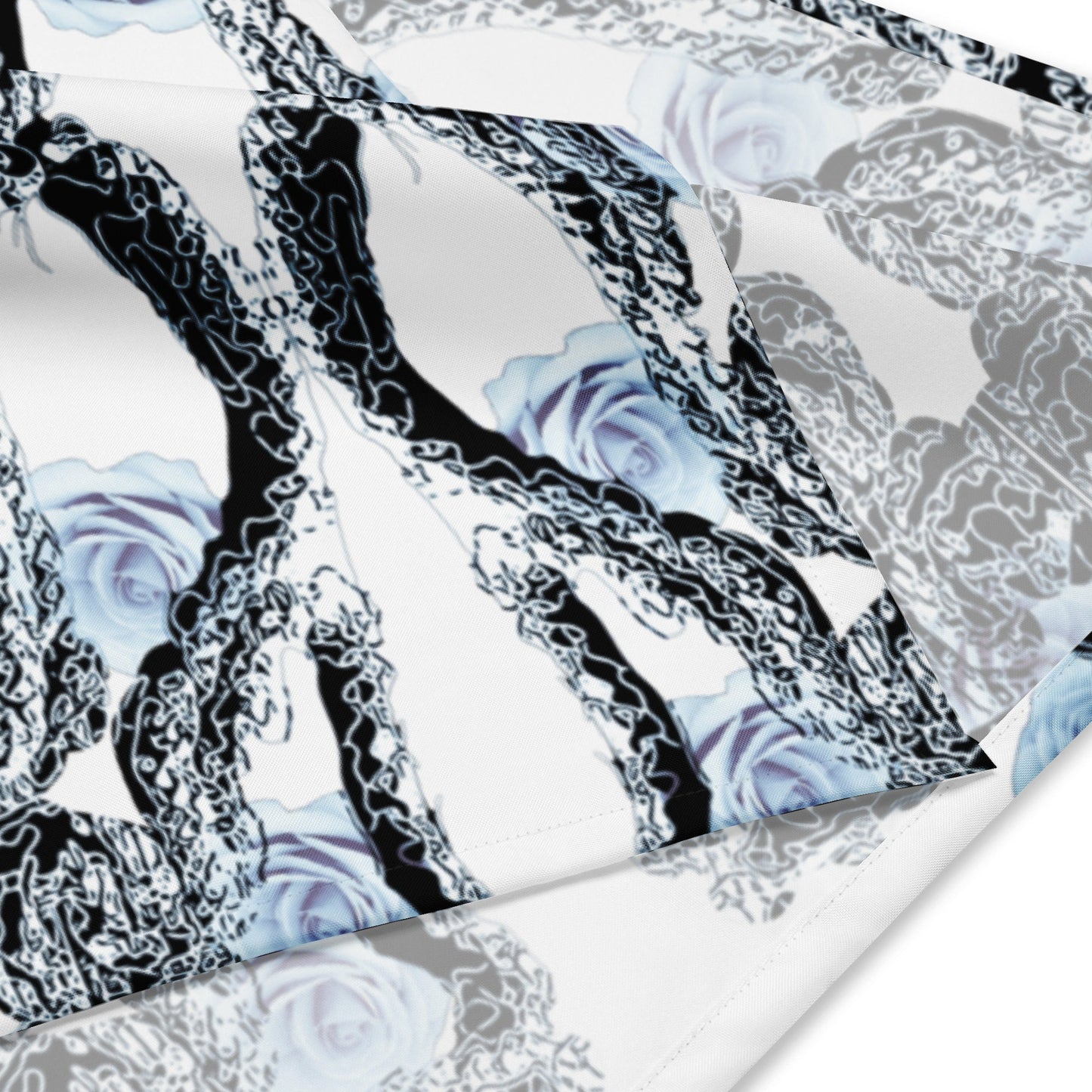 Abstract Floral Bandana: Recycled Polyester Hair Scarf