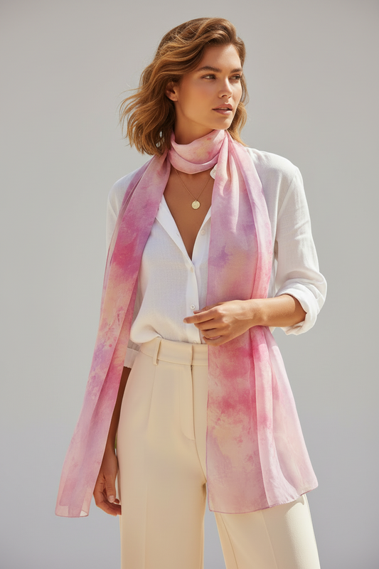Handmade Pastel Pink Shawl: Long Fashionable Scarf