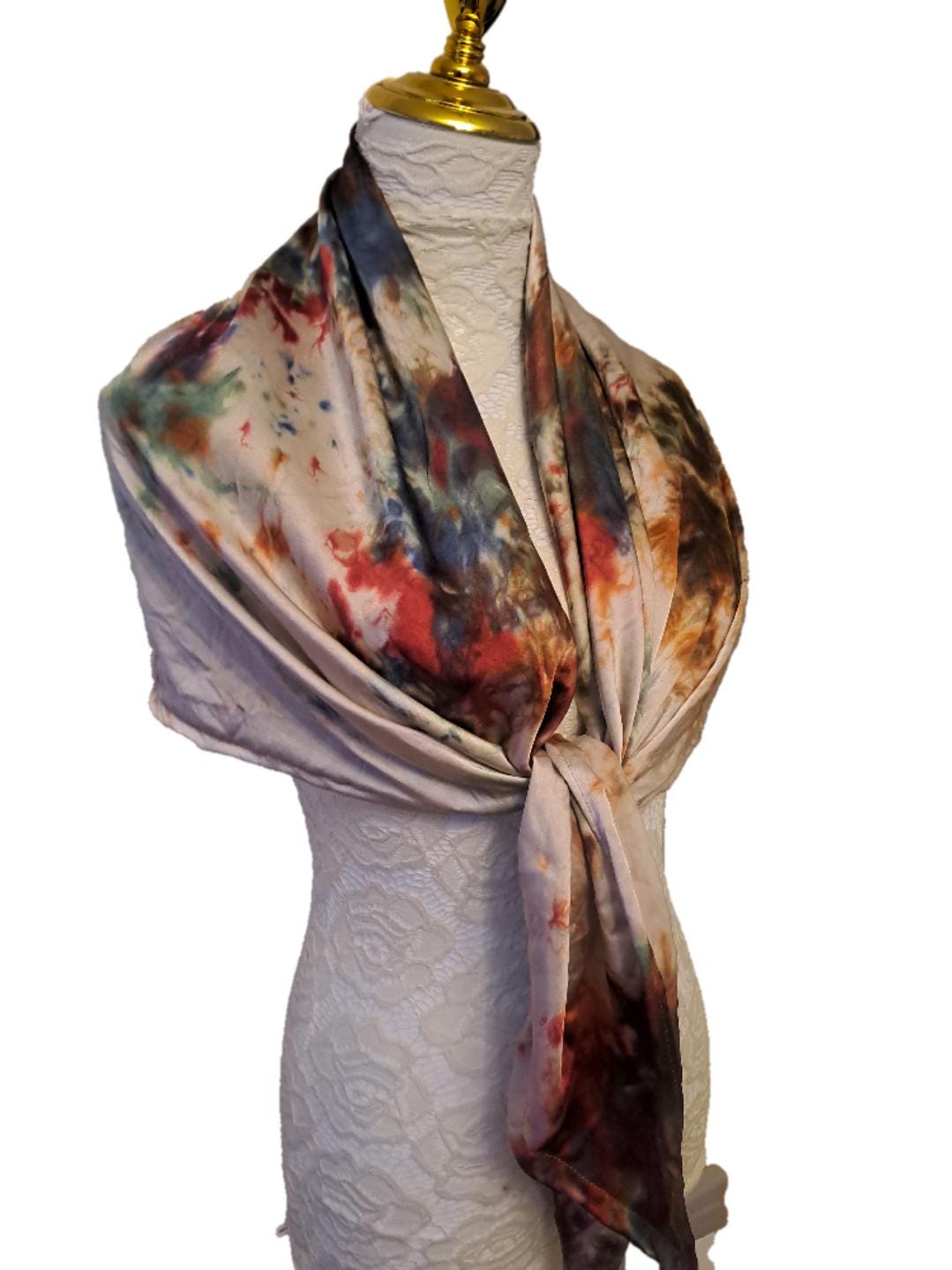 Vibrant Silk Satin Scarf: Shimmering Elegance with Rich Colour