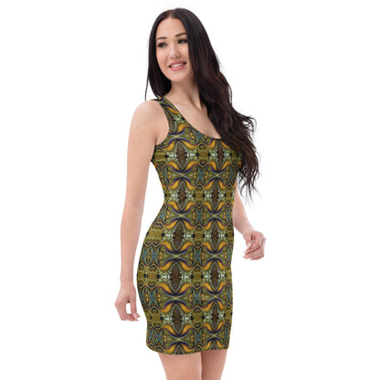 Elegant Whimsy Sleeveless Bodycon Dress in Green