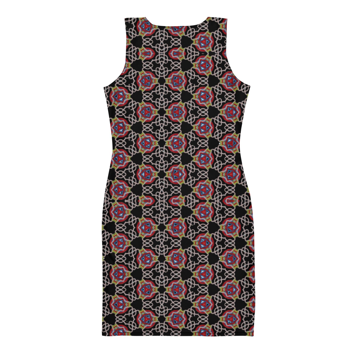 Lace Print Bodycon Dress | Fitted Polyester Spandex Gown