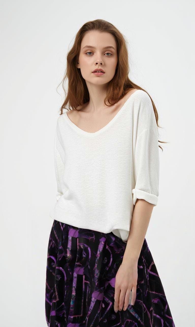 Purple Abstract Skater Skirt: Festival Boho Style