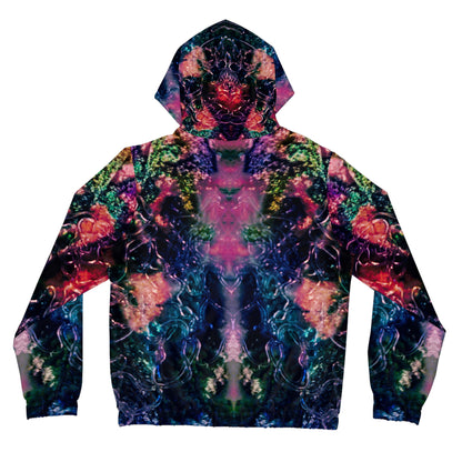 Galaxy Floral Women's Full-Zip Hoodie — Psychedelic Mirror Print