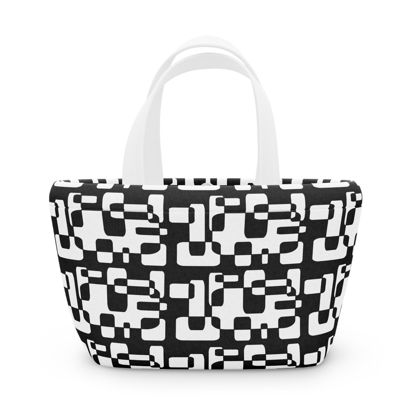 Stylish Geometric Bag for Work, Picnic, or School - Fabric Tote, Durable Insulated Bags, Modern Fashion Accessories