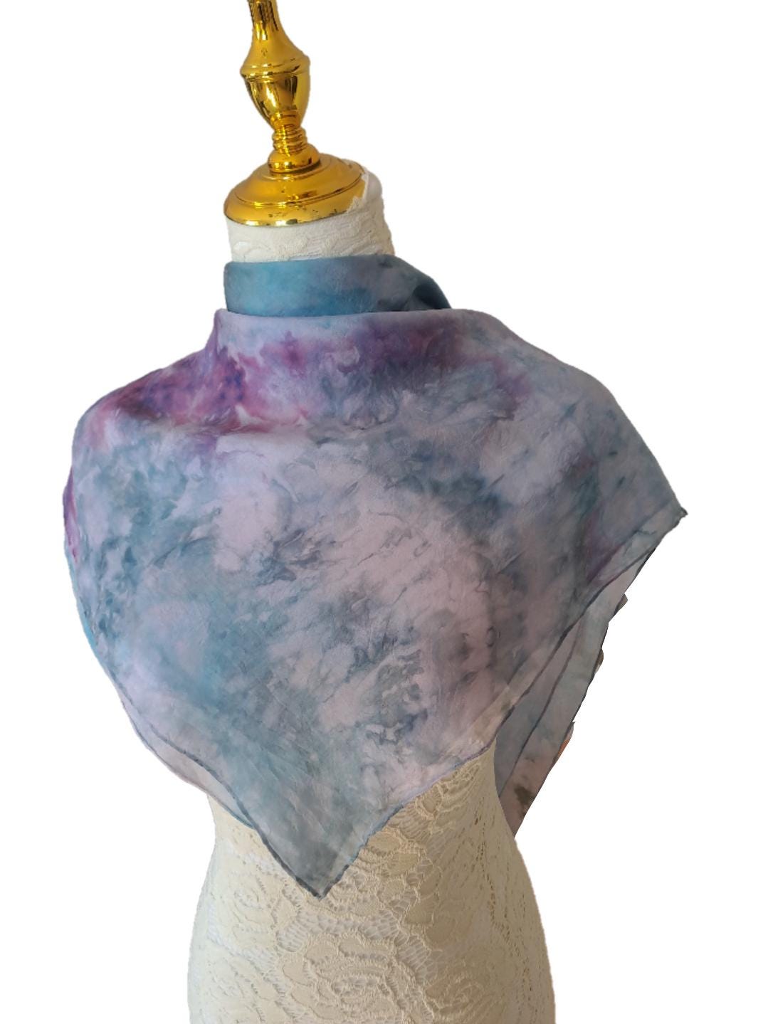 Watercolor Silk Scarf: Elegant Square Accessory- for holidays