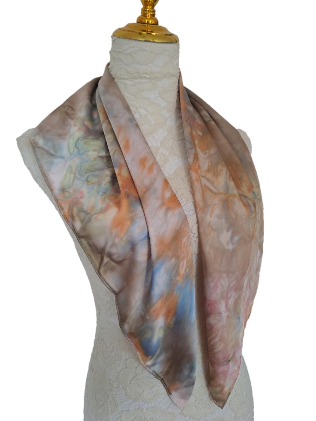 Pastel Watercolour Silk-Feel Scarf