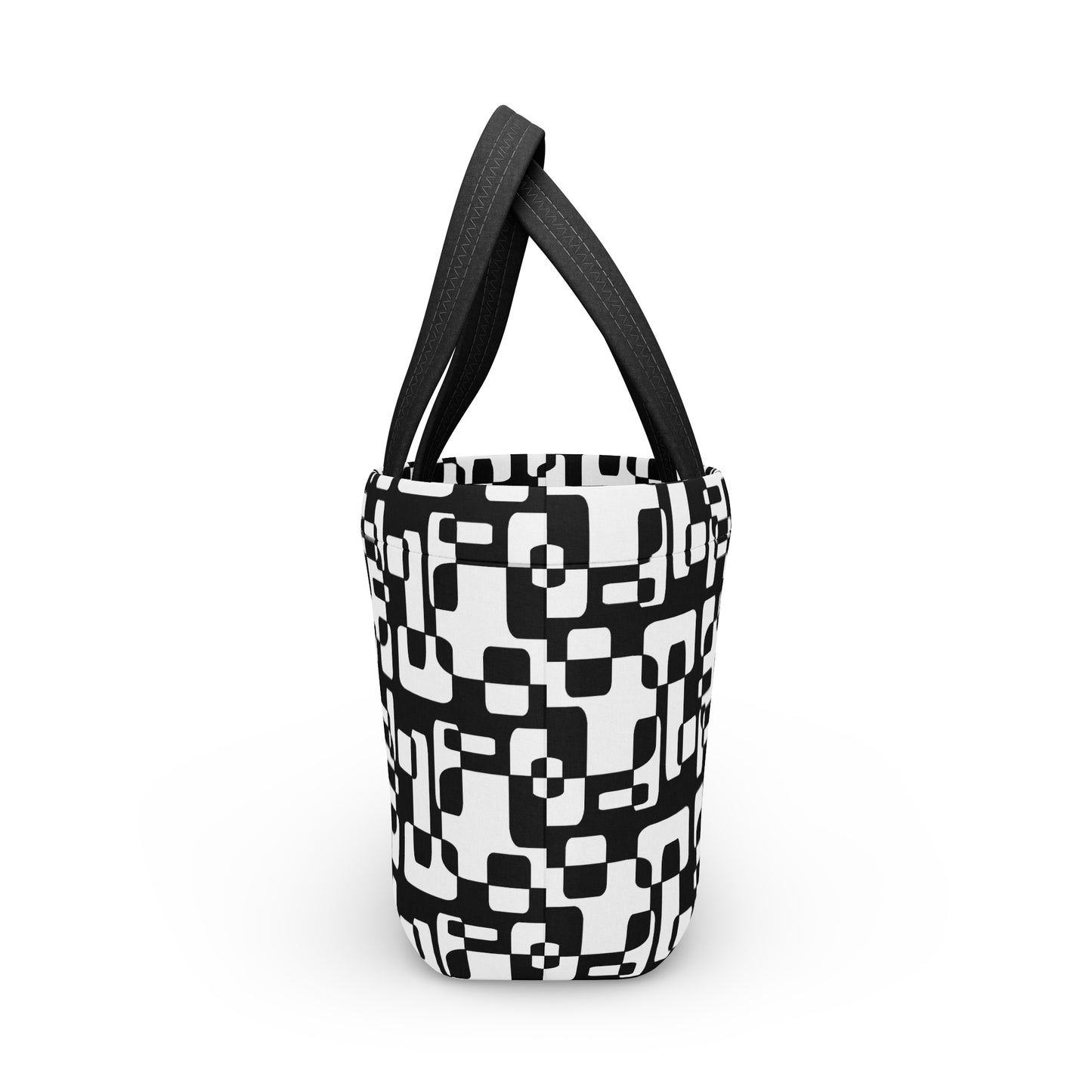 Stylish Geometric Bag for Work, Picnic, or School - Fabric Tote, Durable Insulated Bags, Modern Fashion Accessories