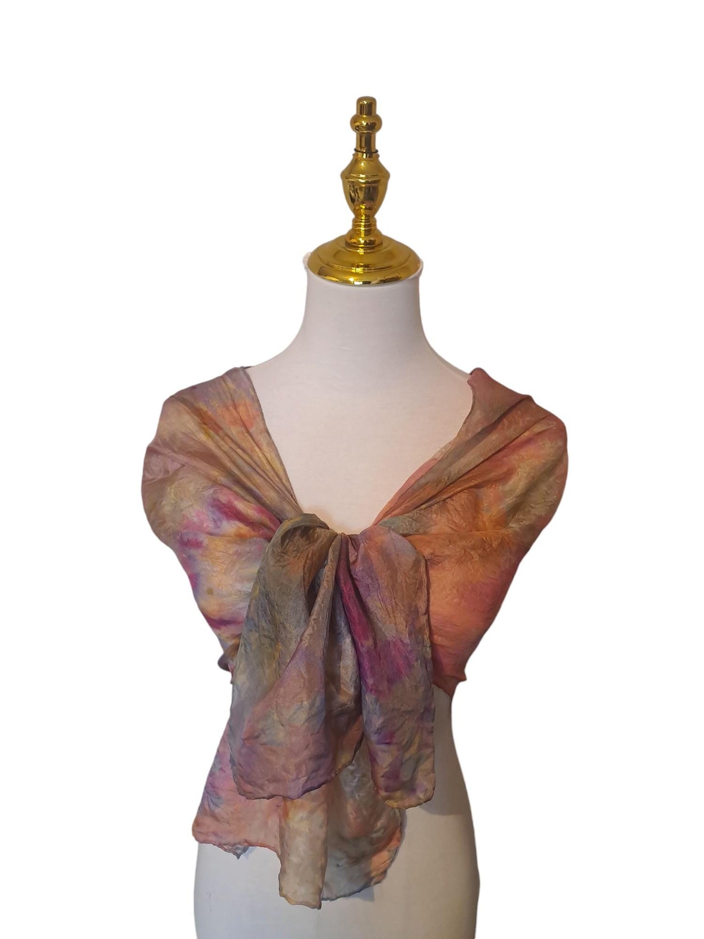 Ice Dyed Scarf: Pastel Pink Peach Watercolor Shawl
