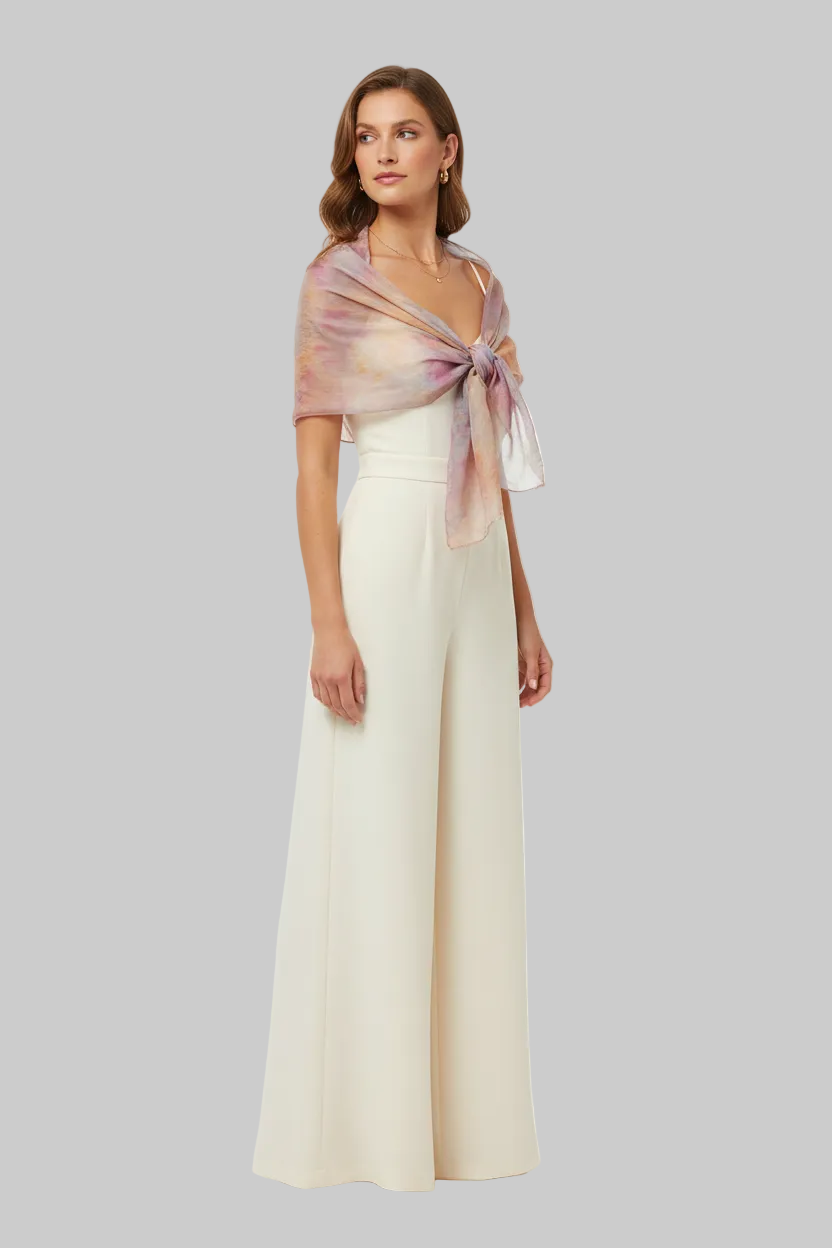 Ice Dyed Scarf: Pastel Pink Peach Watercolor Shawl
