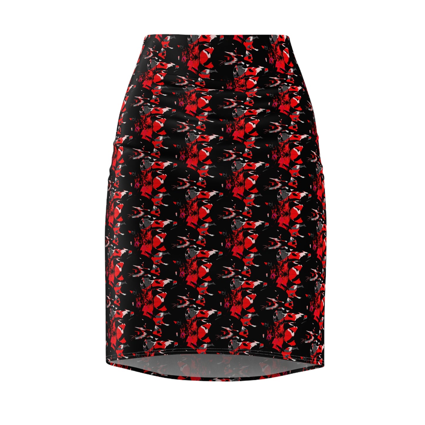 Stylish Women's Pencil Skirt | Chic Red Abstract Design | Perfect for Work, Parties, Date Night, or Casual Wear, Fashionable Style, Bodycon