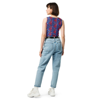 Vibrant Abstract Crop Top: Bold Sleeveless Tank
