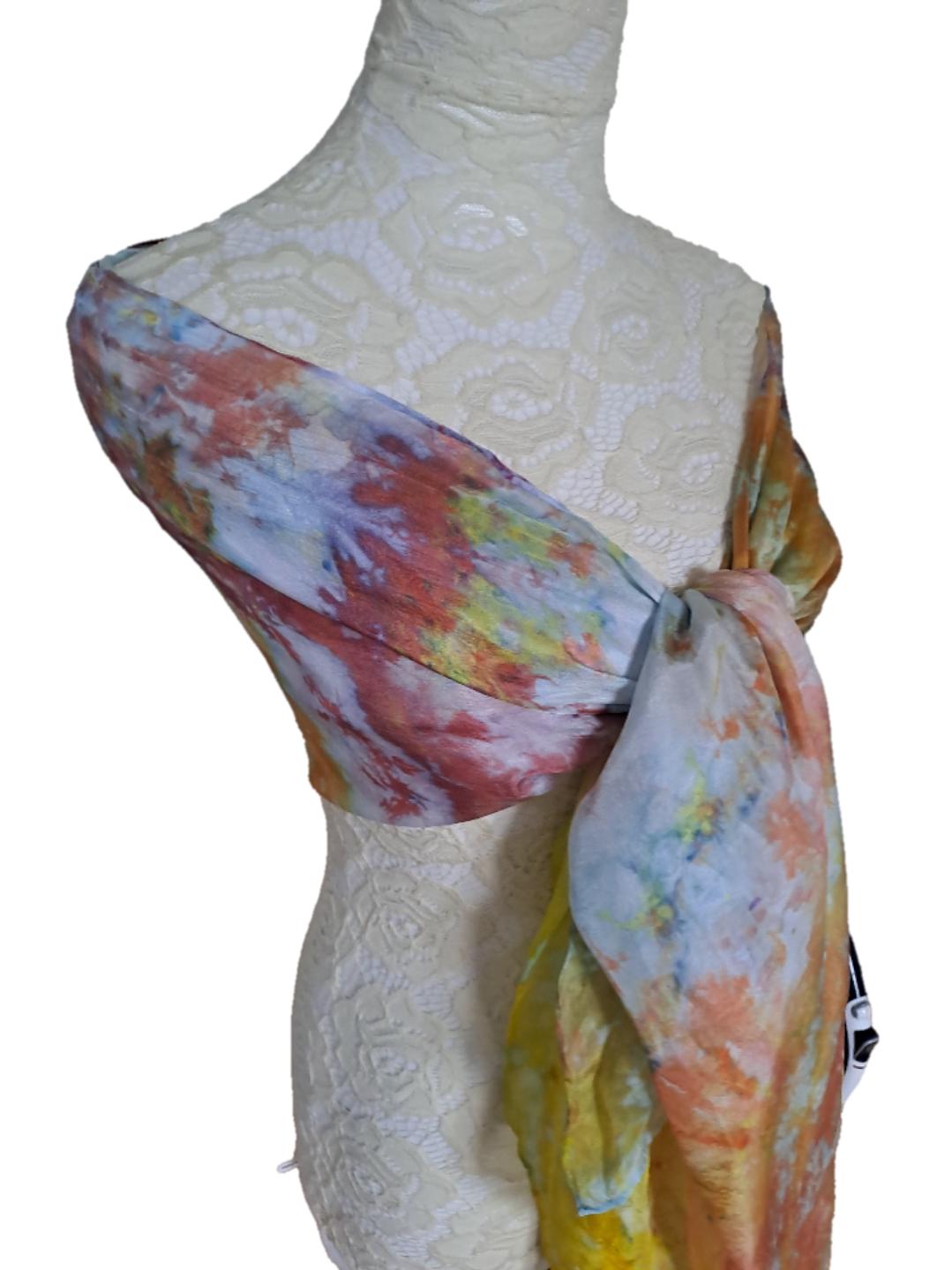 Extra Large Ice Dyed Scarf: Luxury Handmade Accessory