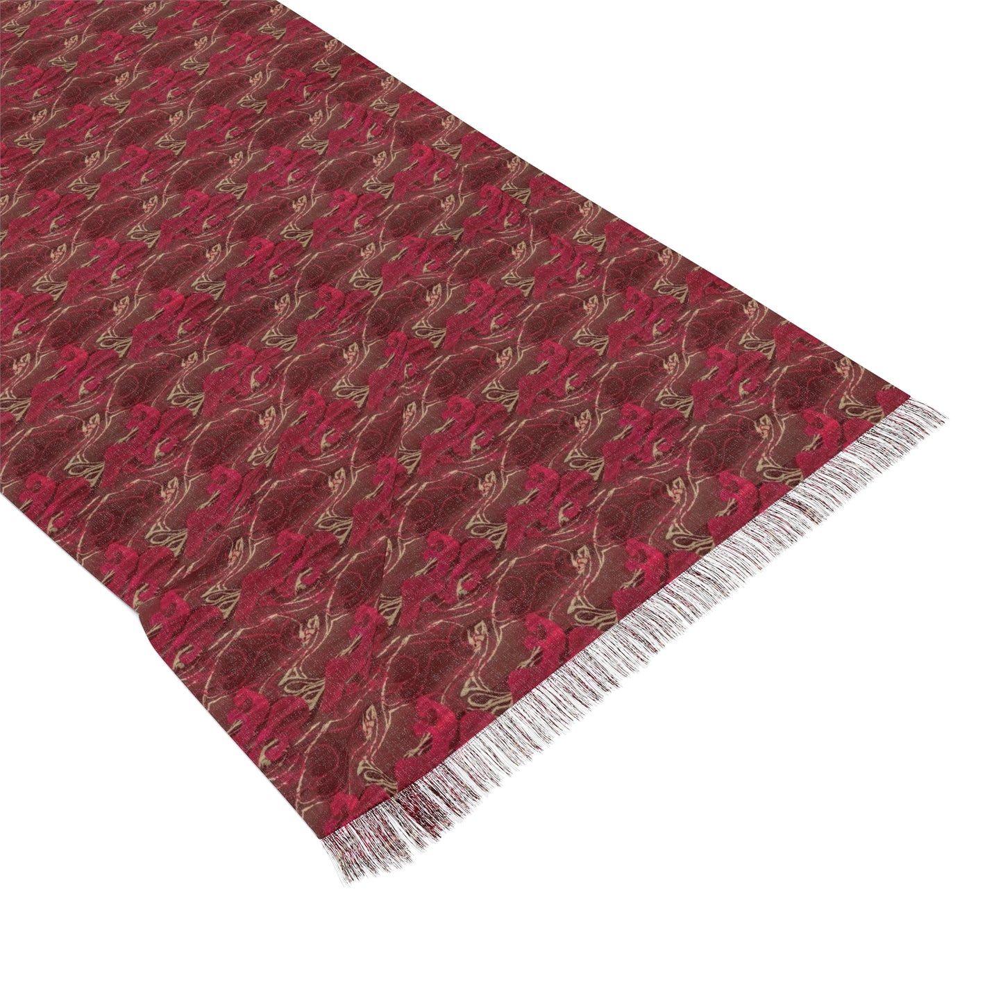Light Scarf — Woven Red Paisley Pattern Fashion Scarf