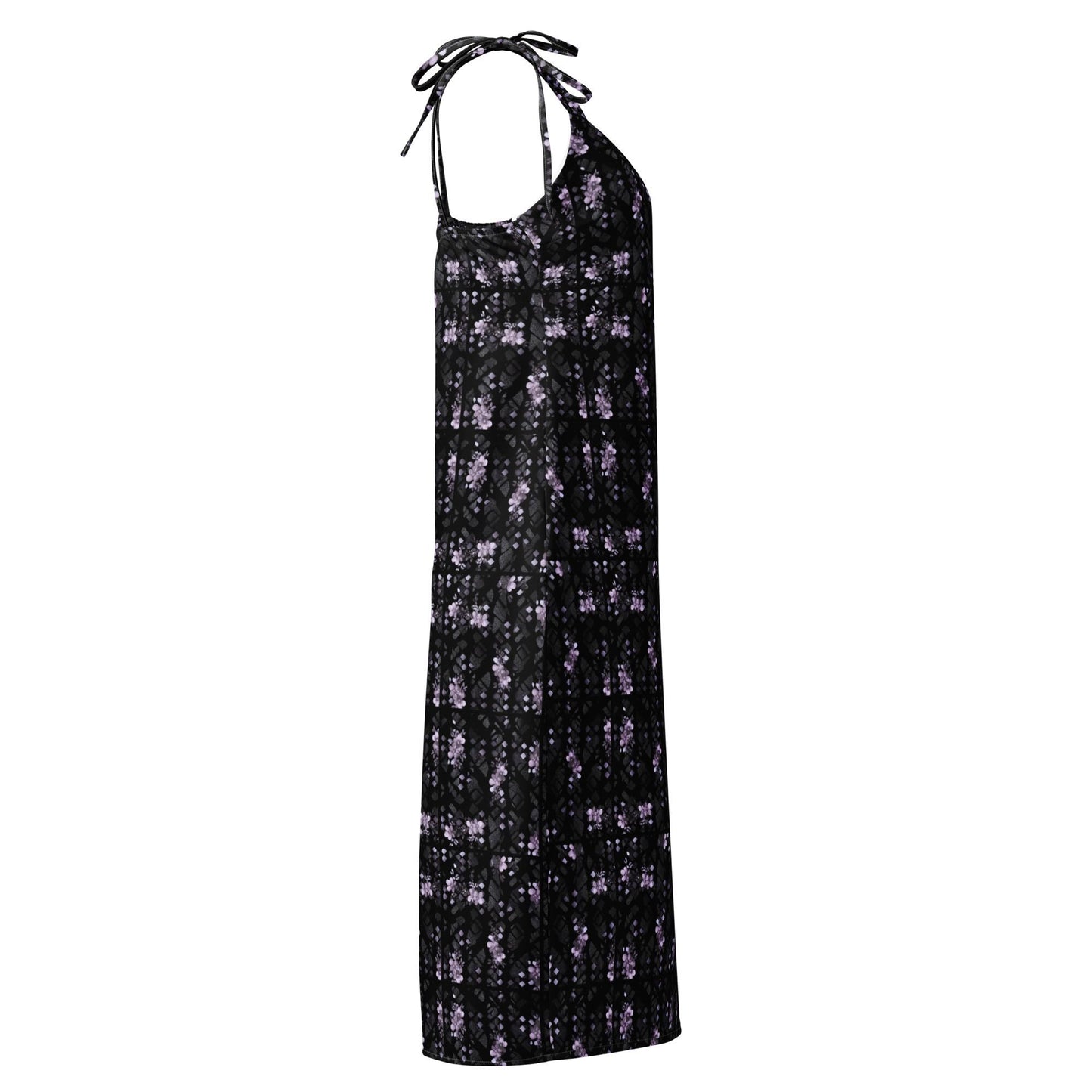 Black Floral Chiffon Midi Dress – womens gift & Holiday Outfit