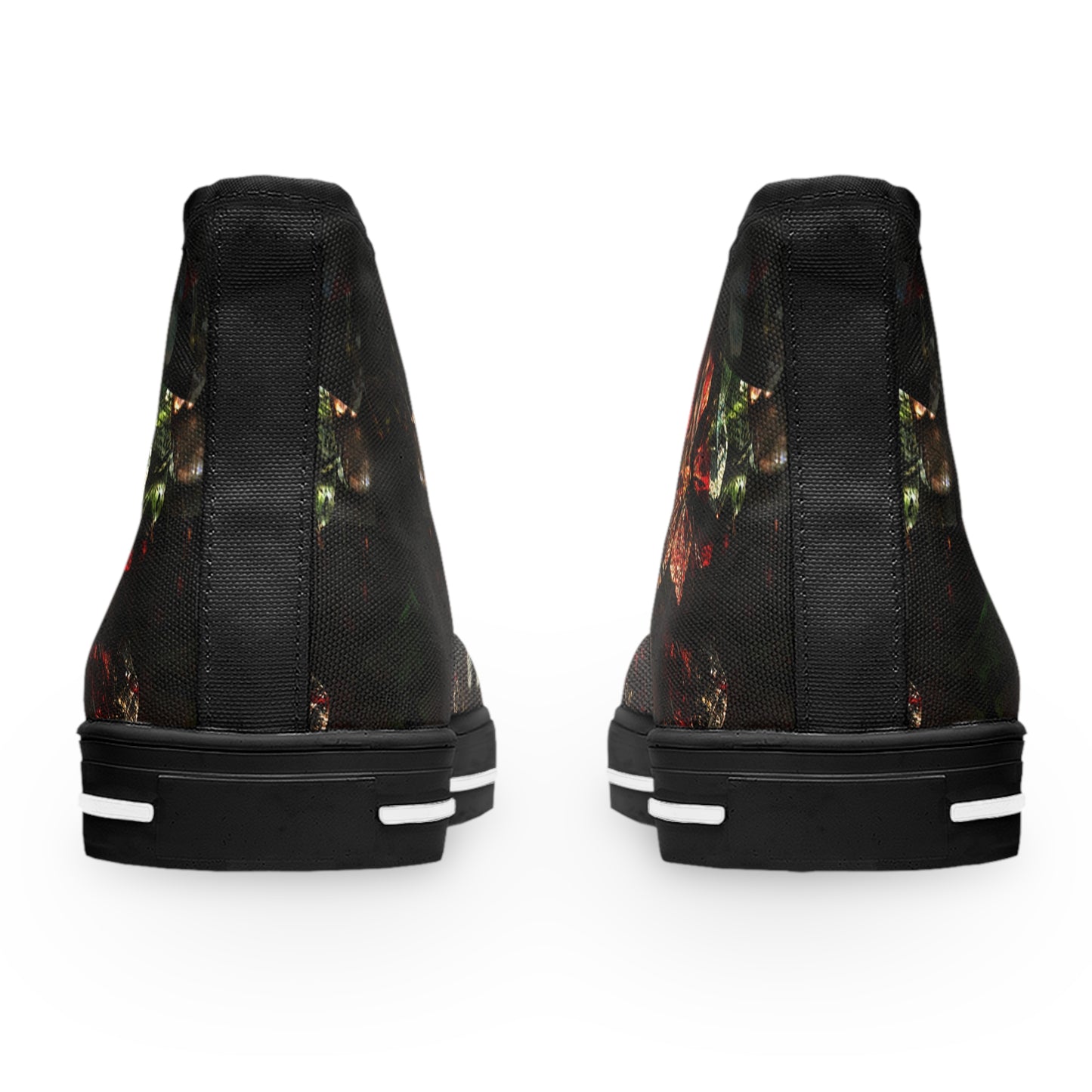Women's High Top Sneakers — Dark Floral Grunge Print
