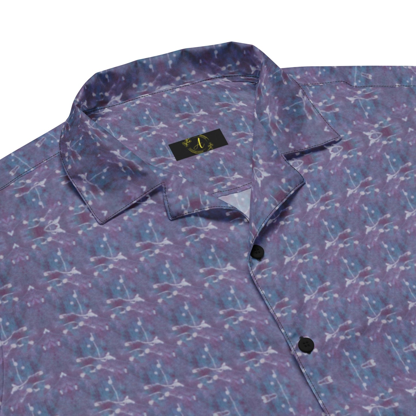 Vintage-Inspired Purple Button-Up Shirt - Casual Short Sleeve Blouse for Women