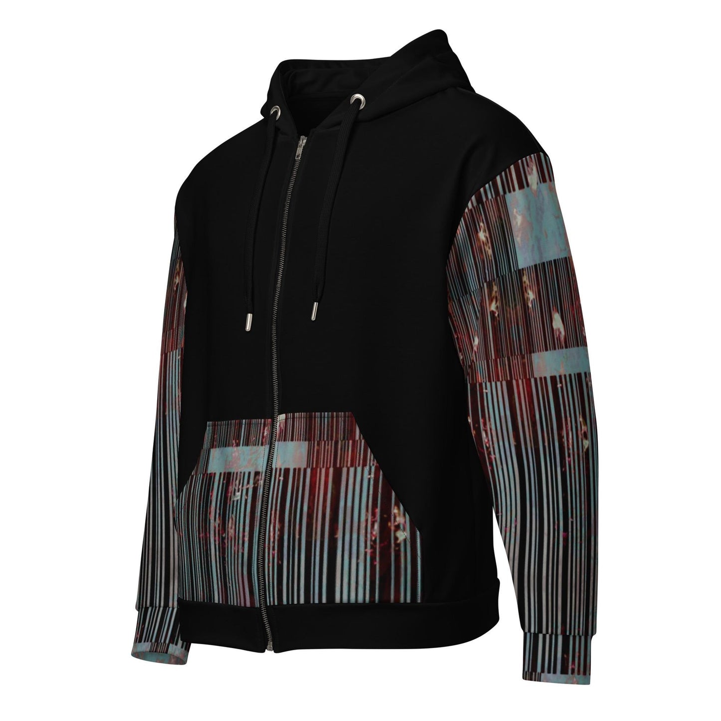 Unisex zip hoodie barcoded hoodie
