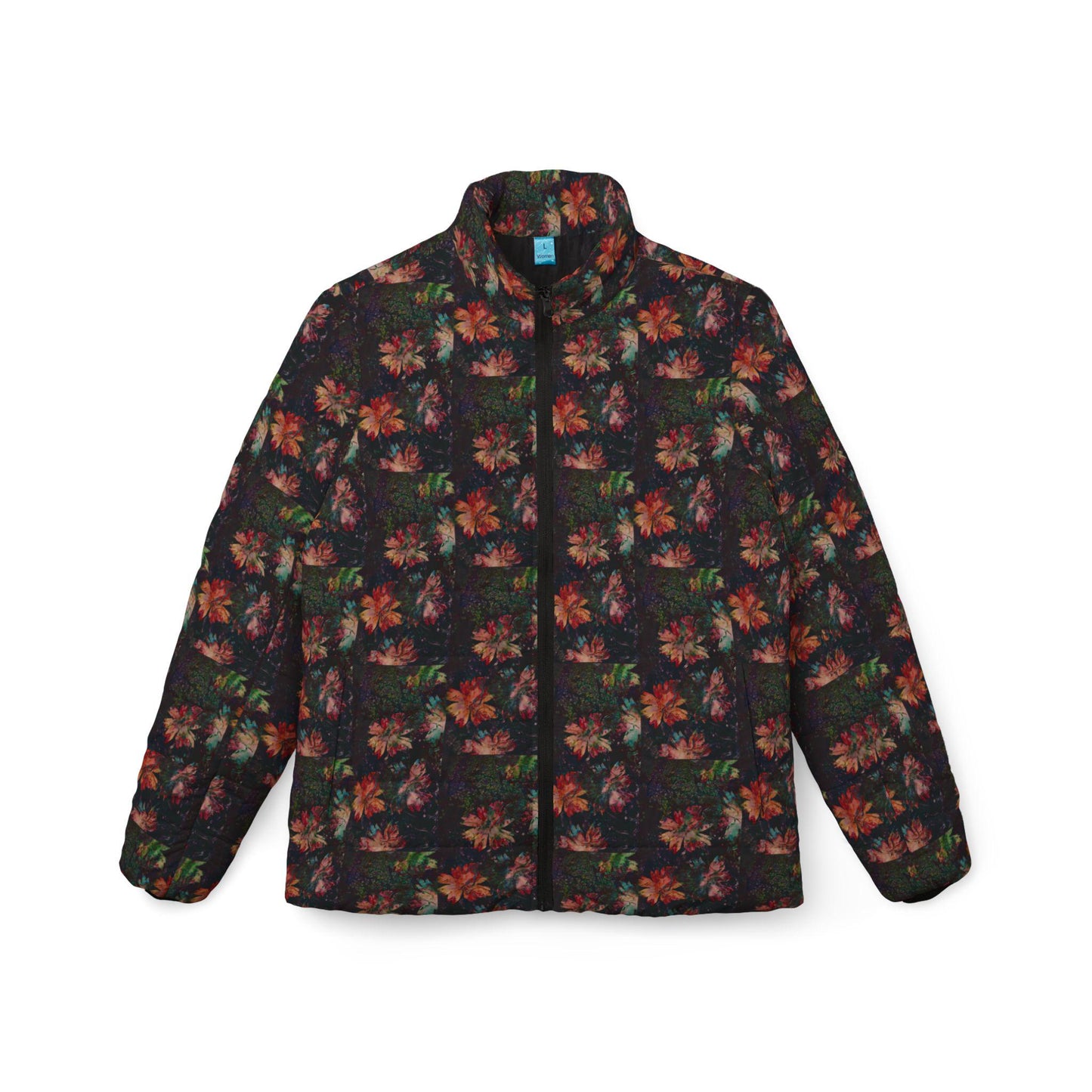Floral Puffer Jacket, Womens Winter Warm Layer