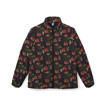 Floral Puffer Jacket, Womens Winter Warm Layer