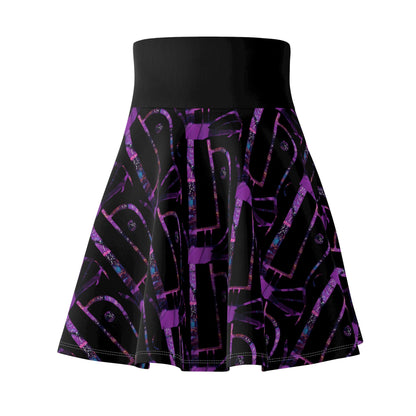Purple Abstract Skater Skirt: Festival Boho Style