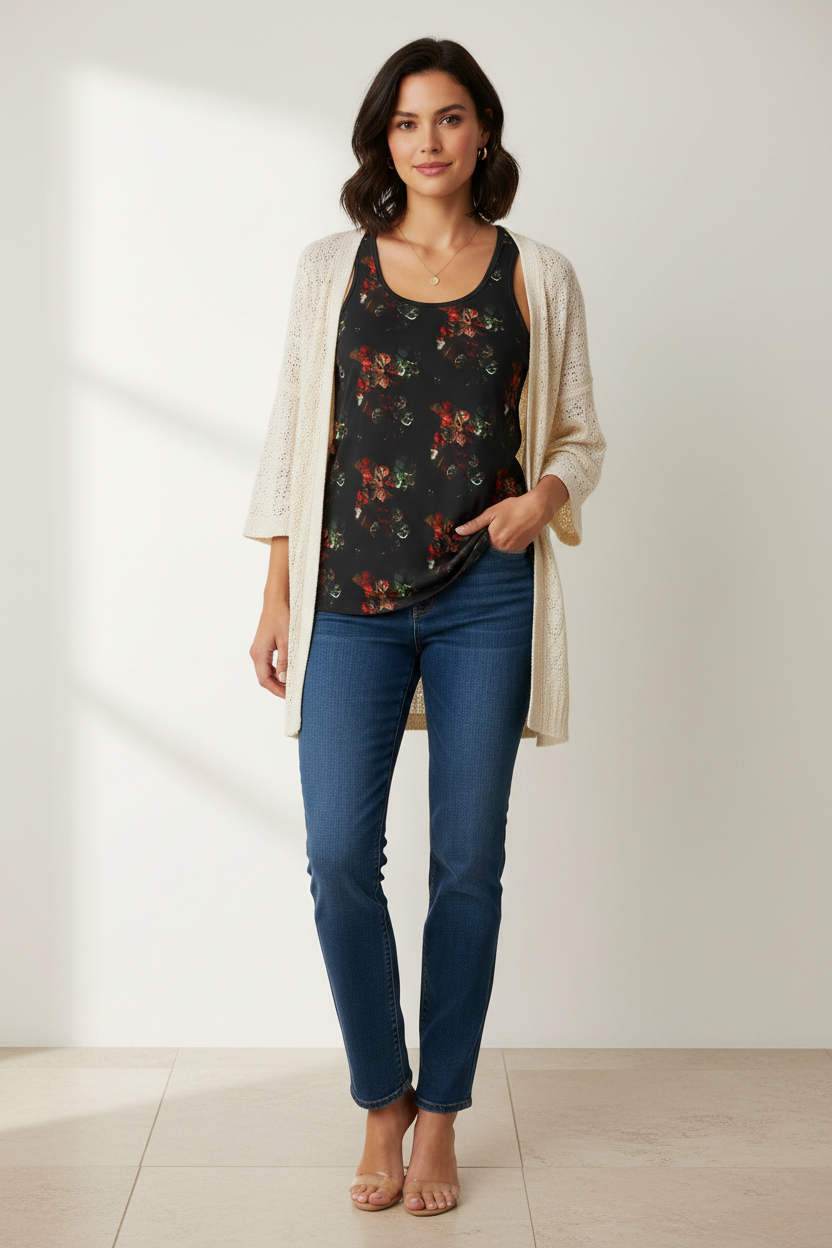 Floral Print Women's Tank Top: Bohemian Summer Wear