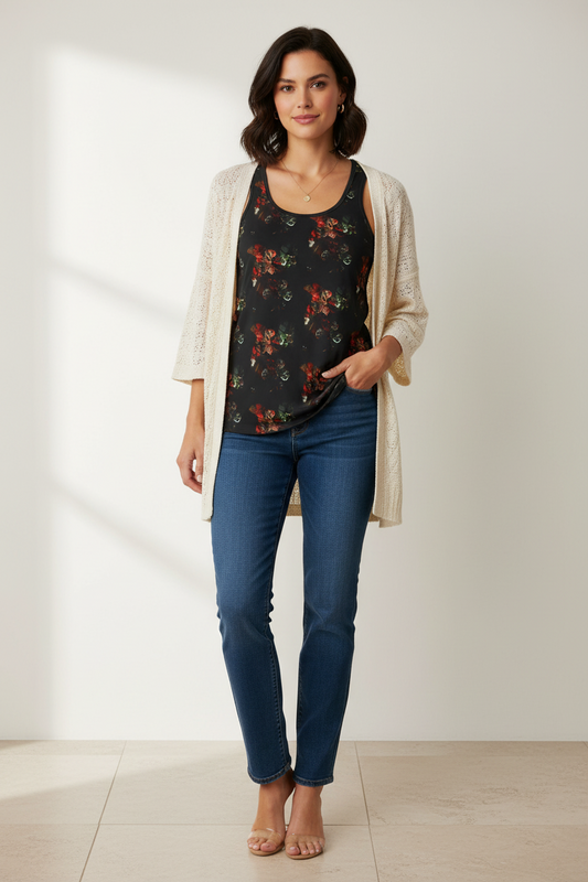Floral Print Women's Tank Top: Bohemian Summer Wear