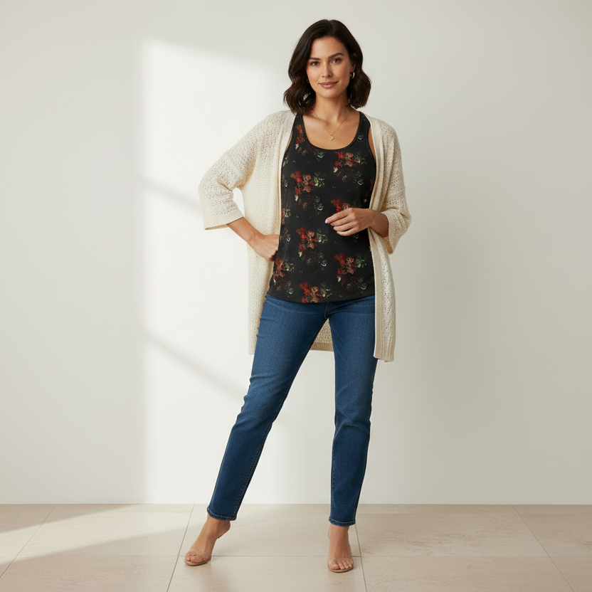 Floral Print Women's Tank Top: Bohemian Summer Wear