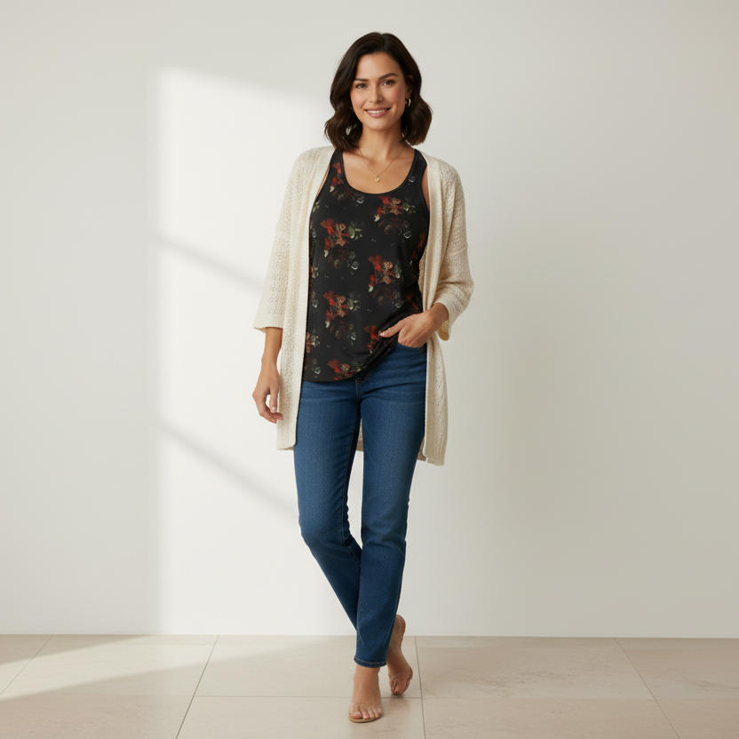 Floral Print Women's Tank Top: Bohemian Summer Wear