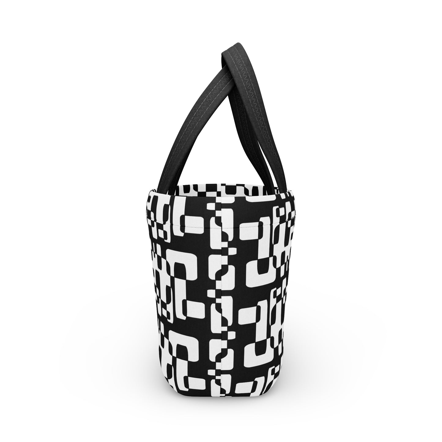 Stylish Geometric Bag for Work, Picnic, or School - Fabric Tote, Durable Insulated Bags, Modern Fashion Accessories