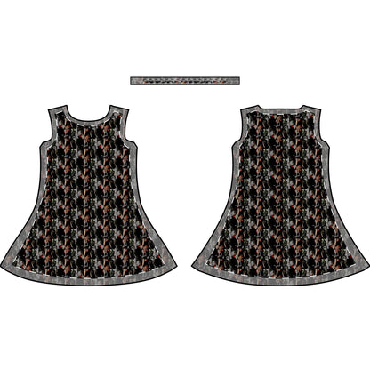 Floral Abstract Swing Dress — Women's Casual Dress