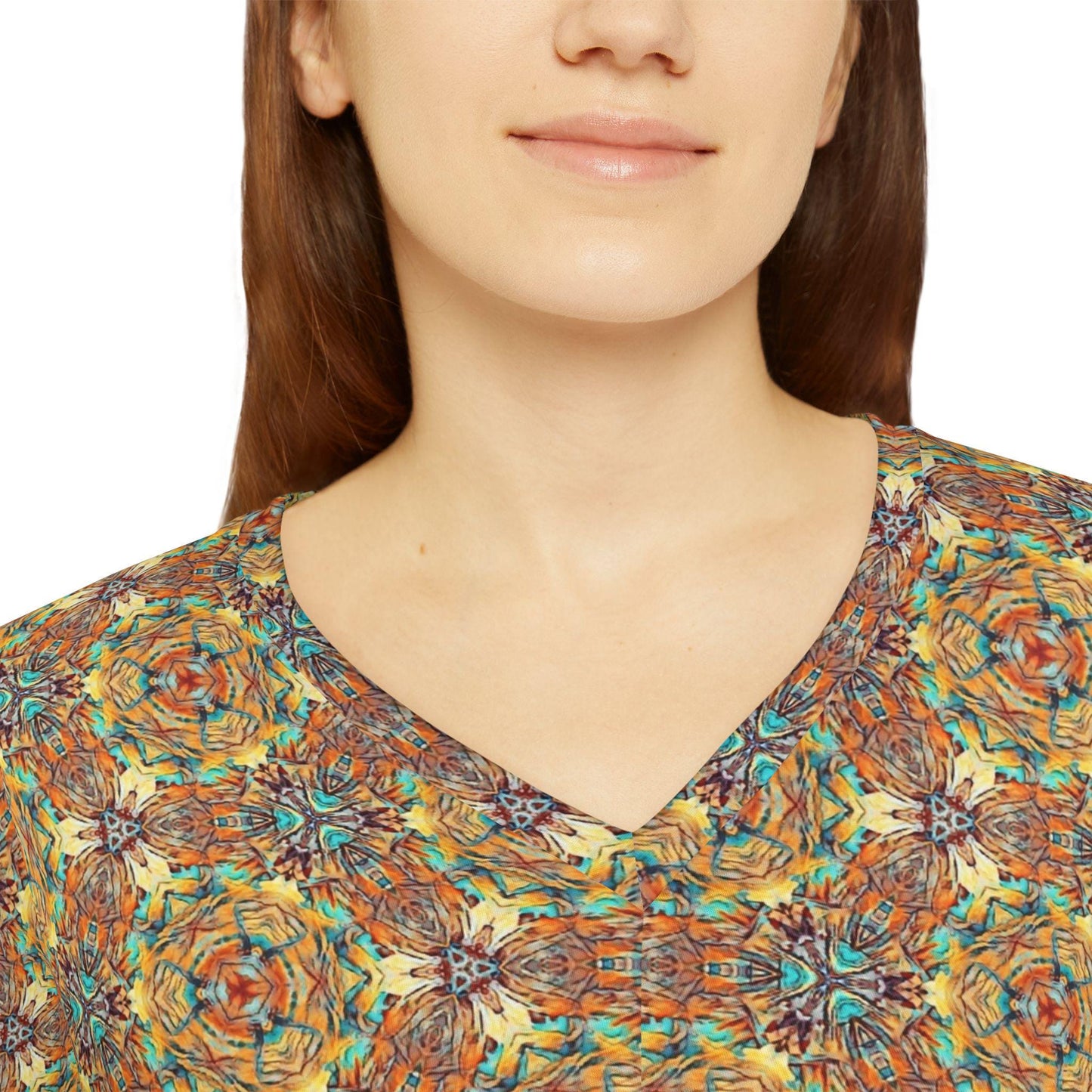 Bohemian V-Neck Long Sleeve Shirt: Colorful Fall Fashion