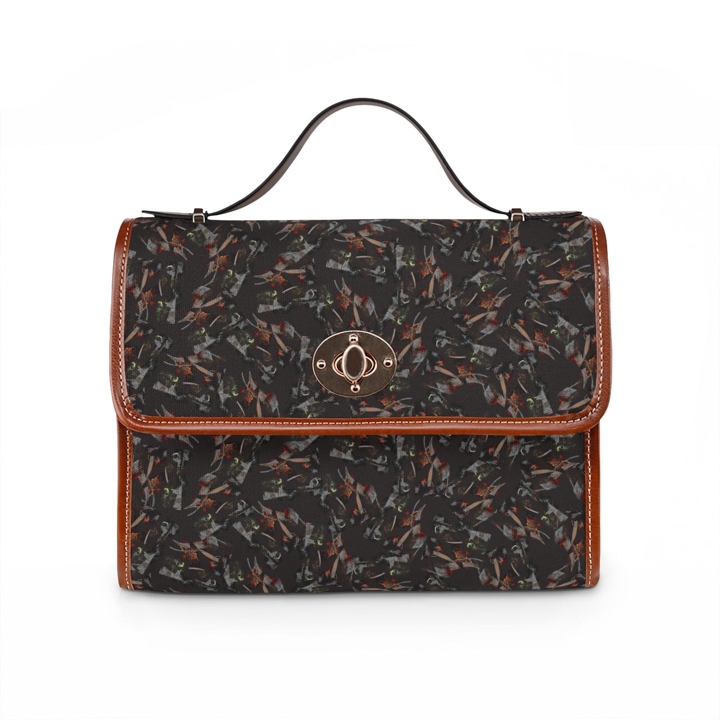 Waterproof Canvas Bag — Dark Abstract Pattern Satchel for Everyday Commute