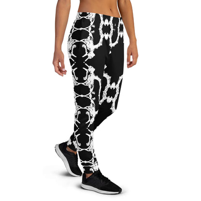 Abstract Print Joggers: Black & White Lounge Sweatpants