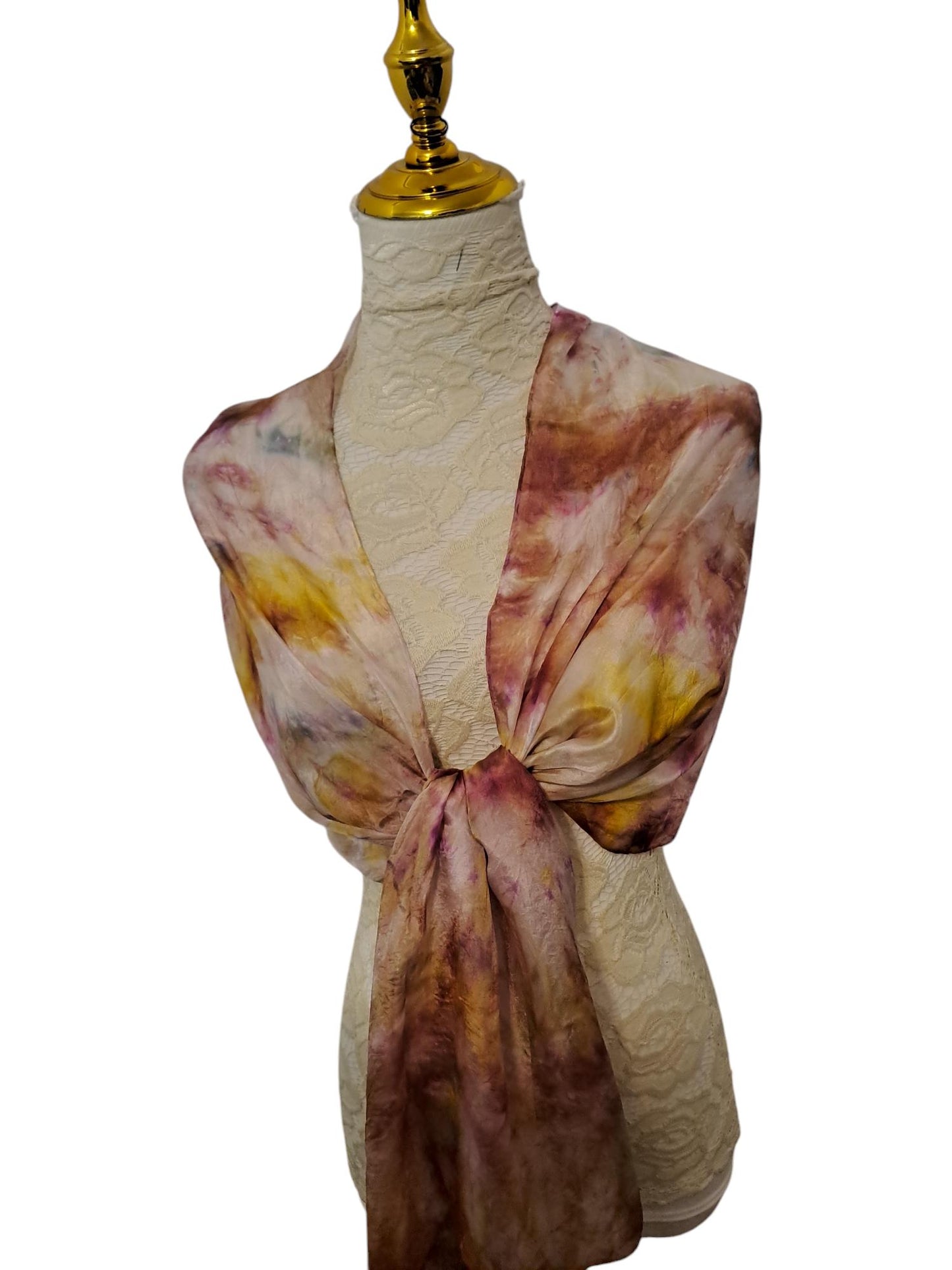 Bronze Rose Shawl: Elegant Silky Scarf
