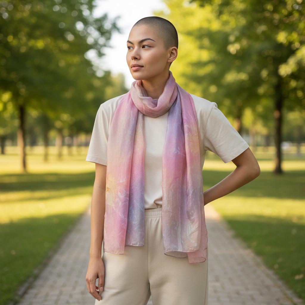 Handmade Pastel Pink Scarf, Elegant Bubble Gum Colour
