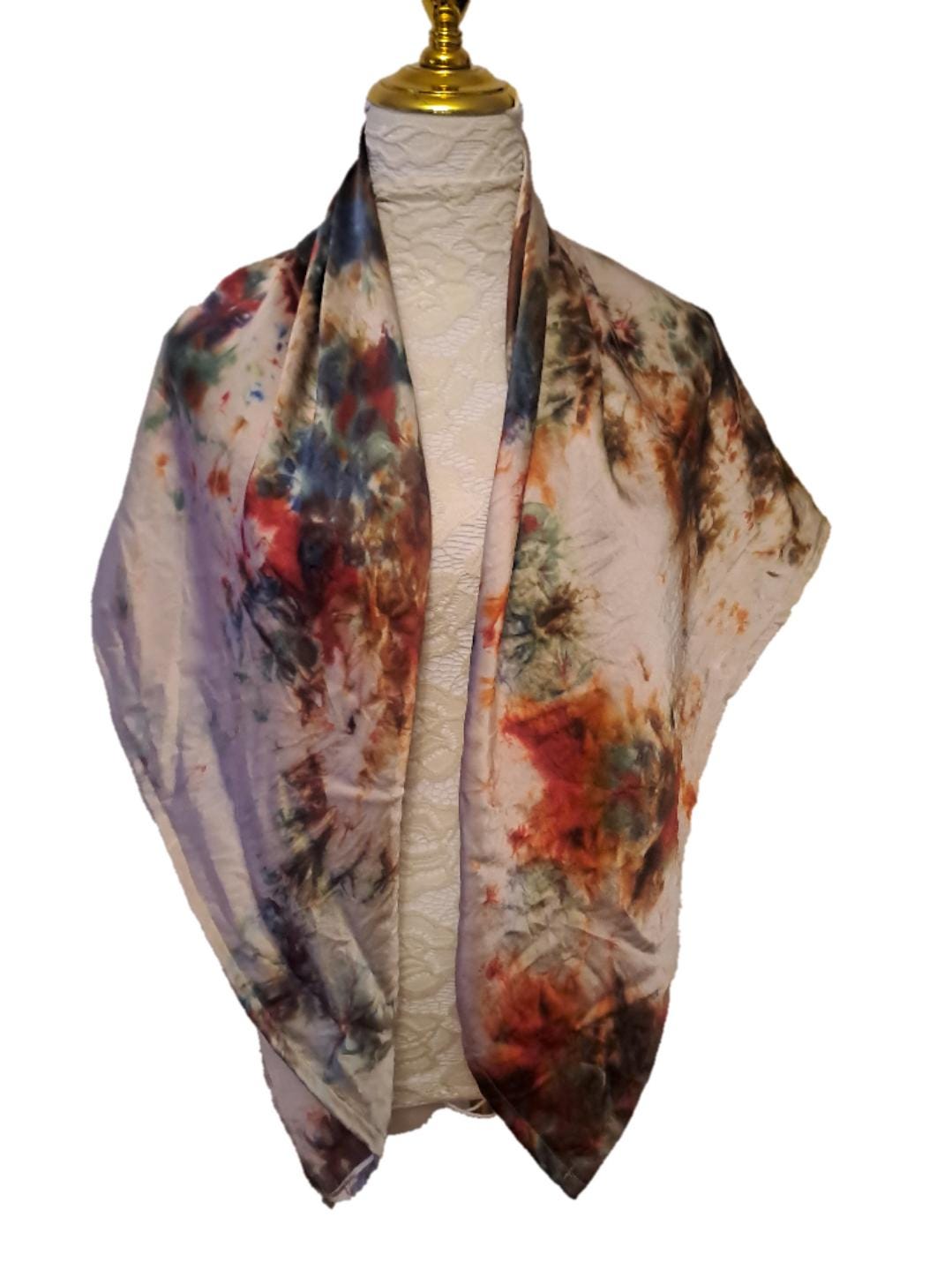 Vibrant Silk Satin Scarf: Shimmering Elegance with Rich Colour
